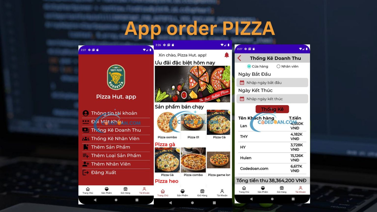 Ứng dụng order Pizza - đầy đủ chức năng có báo cáo - Sàn giao dịch ...