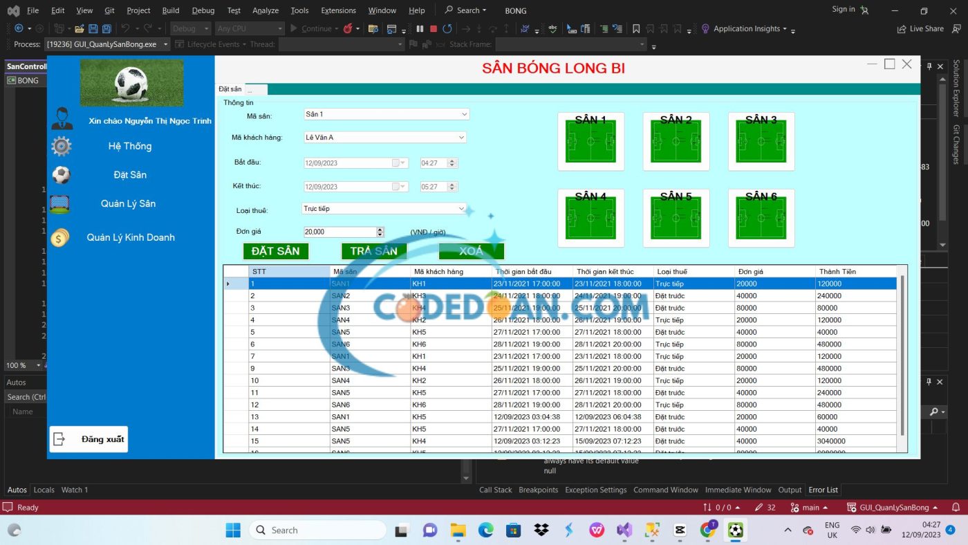 Winform Game Login Source Code Source code Phần Mềm Quản Lý Sân Bóng Đá MINI (Winform C#) - Sàn giao ...
