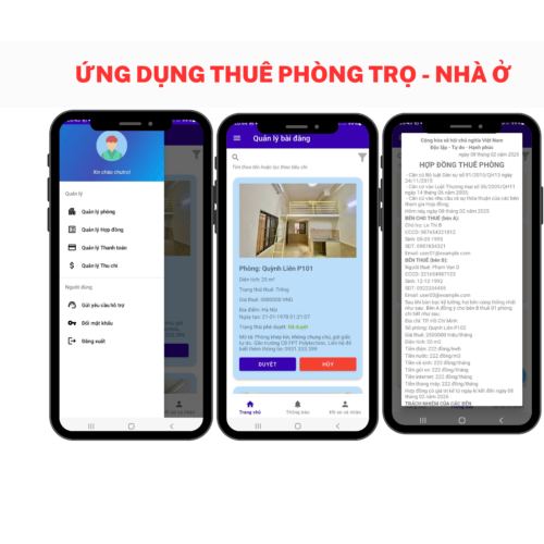 Code ứng dụng tìm kiếm và thuê phòng trọ