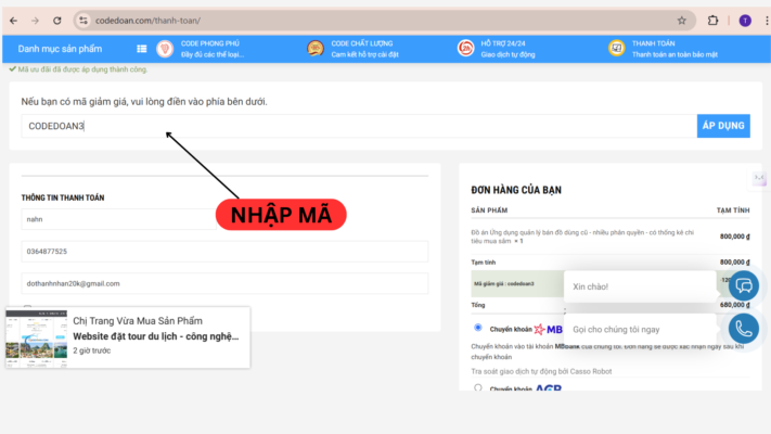 Mua code đồ án giảm giá