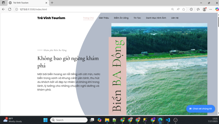 Làm Dự Án Website Giới Thiệu Địa Điểm Du Lịch Trà Vinh bằng HTML, CSS ...