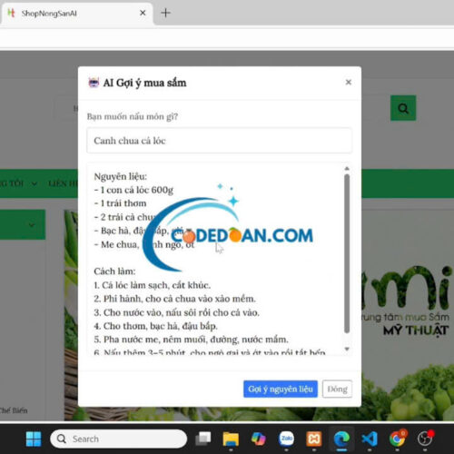 Website PHP laravel 9.0 - Tích hợp AI phân tích doanh thu - Cửa hàng thực phẩm xanh