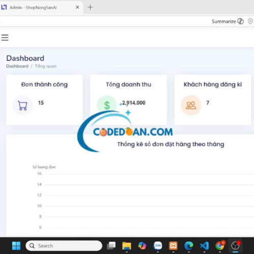 Website PHP laravel 9.0 - Tích hợp AI phân tích doanh thu - Cửa hàng nông sản
