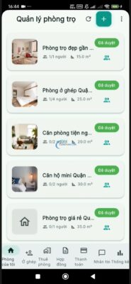 Ứng dụng tìm phòng trọ và bạn ở ghép được xây dựng bằng Flutter
