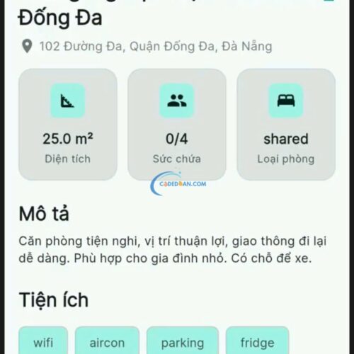 Ứng dụng tìm phòng trọ và bạn ở ghép được xây dựng bằng Flutter
