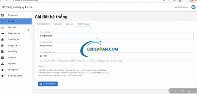 Website + App di động [Ứng dụng quản lý ký túc xá]