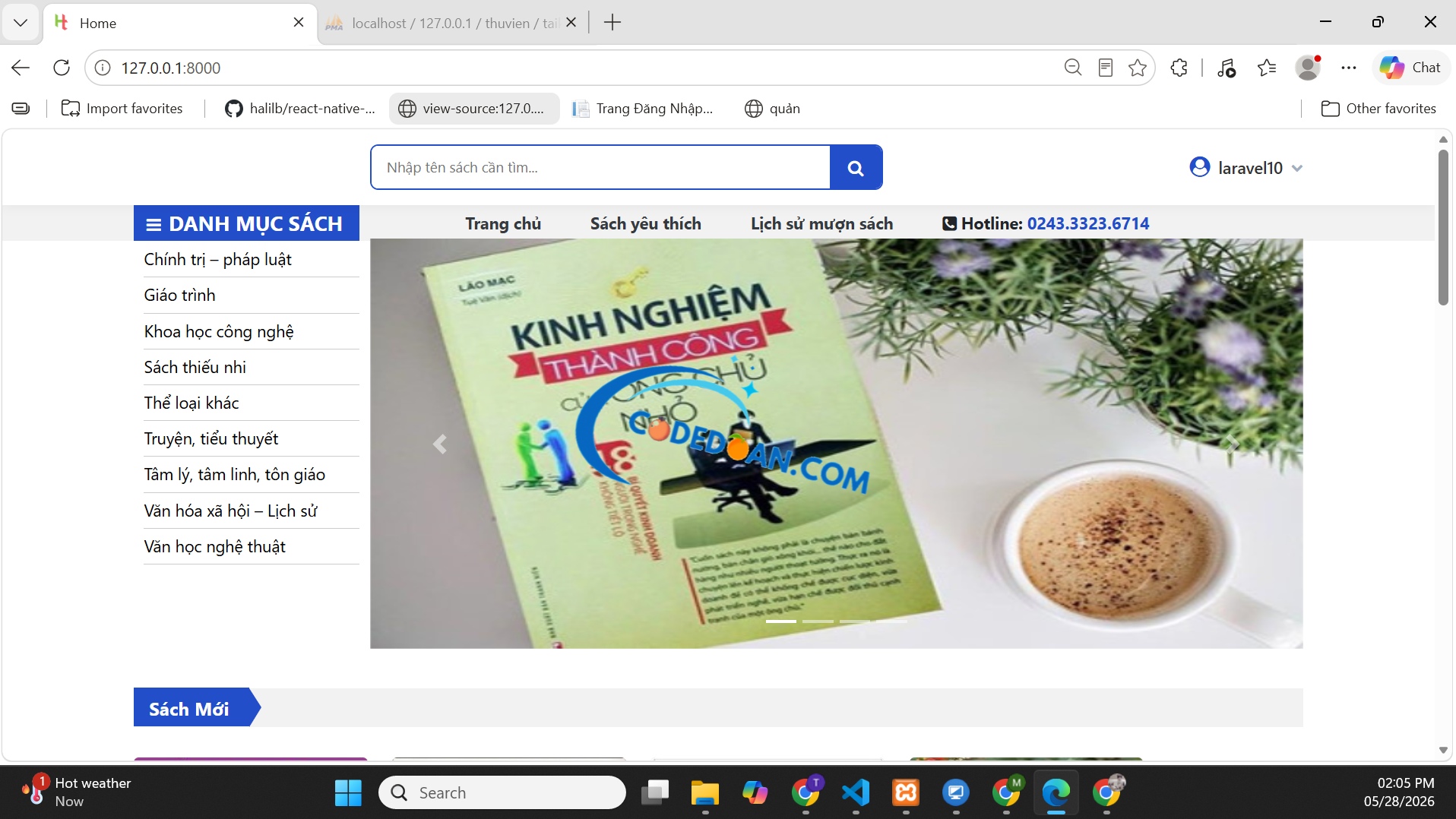 Web Quản Lý Người Dùng Mượn Trả Sách Thư Viện
