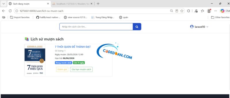 Web Quản Lý Người Dùng Mượn Trả Sách Thư Viện