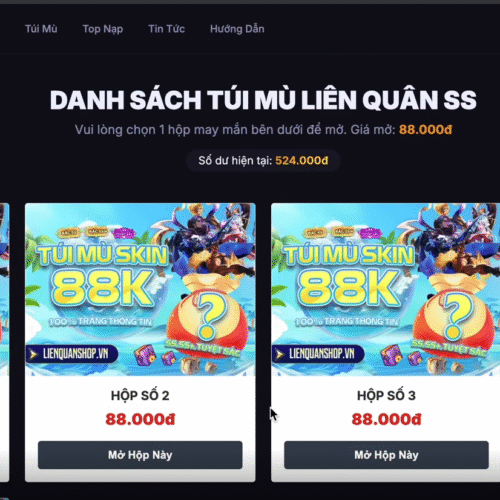 Website bán acc game xé túi mù code bằng Reactjs