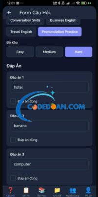 Source Code Ứng Dụng Học Từ Vựng Tiếng Anh