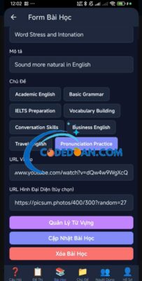 Source Code Ứng Dụng Học Từ Vựng Tiếng Anh