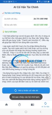 Ứng Dụng Thu Chi Tích Hợp AI
