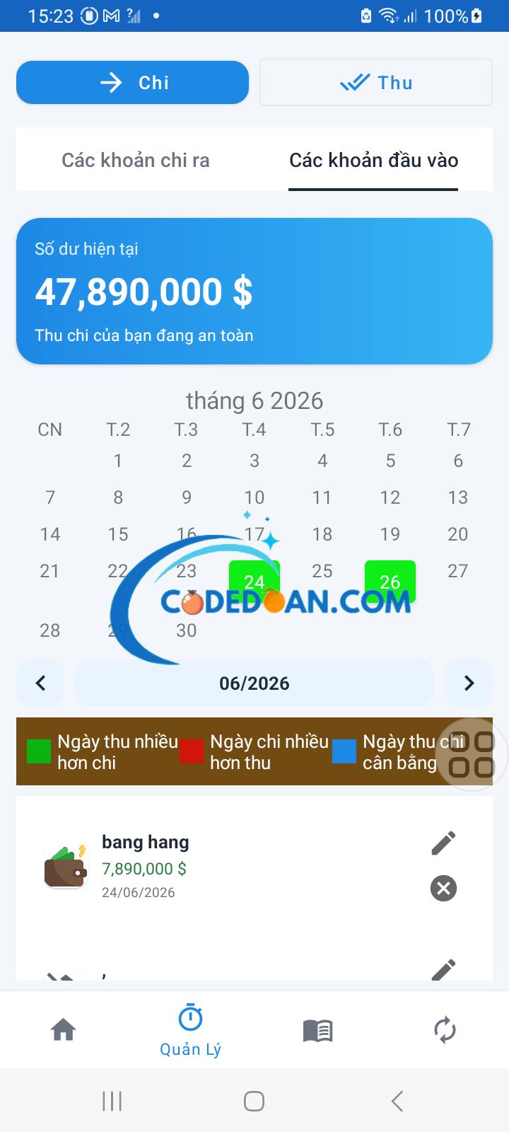 Ứng Dụng Thu Chi Tích Hợp AI