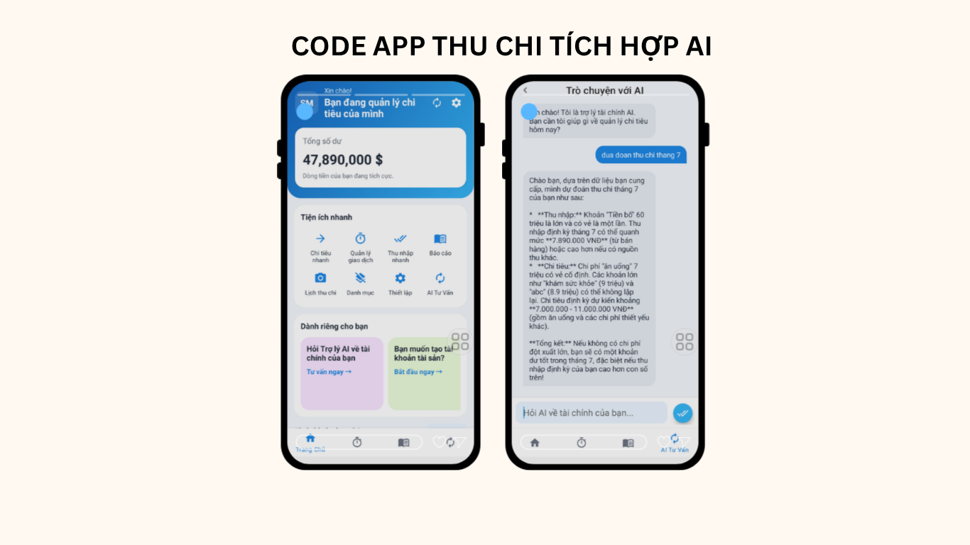 Ứng Dụng Thu Chi Tích Hợp AI