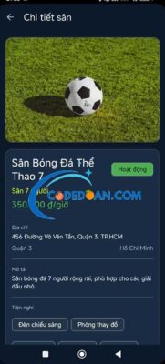 Tải Code Đặt Sân Bóng Đá Online