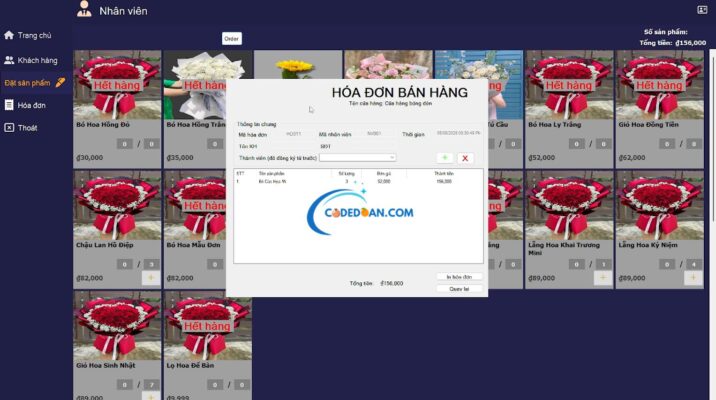 Chia sẻ scr code quản lý tiệm bán hoa
