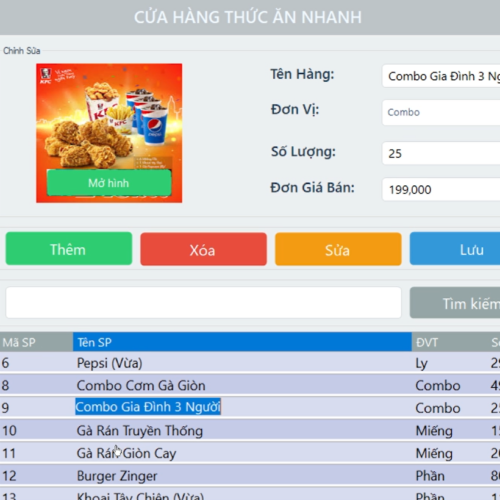 quản lý và bán hàng cửa hàng thức ăn nhanh