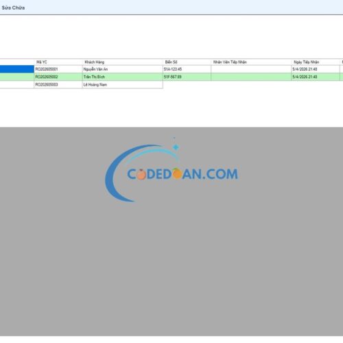 Code phần mềm đăng kiểm ô tô đơn giản