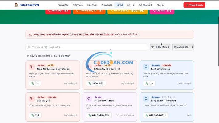 Code Website ReactJS Phòng Chống Bạo Lực Gia Đình
