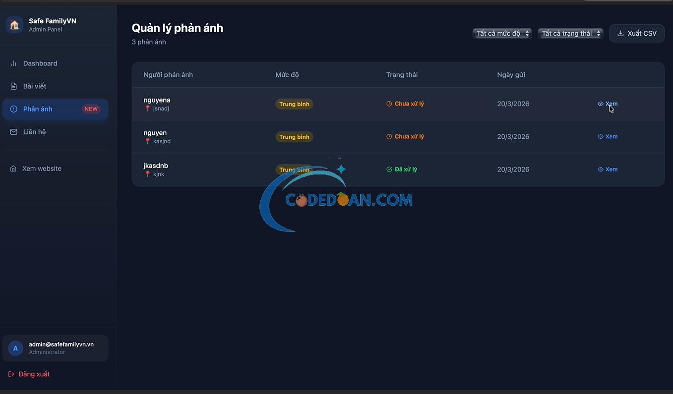 Code Website ReactJS Phòng Chống Bạo Lực Gia Đình