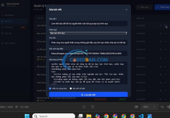 Code Website ReactJS Phòng Chống Bạo Lực Gia Đình