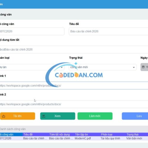 Project Winform phần mềm quản lý công văn
